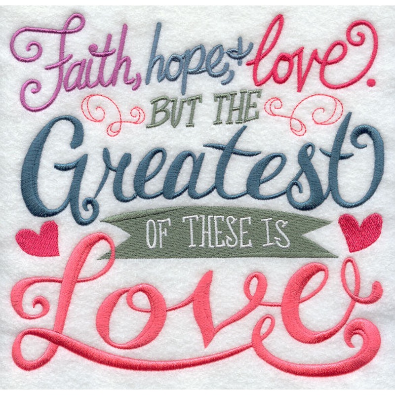 The Greatest of These Is Love|7.59″ x 7.79″ / 192.84mm x 197.85mm|5.81″ x 5.96″ / 147.64mm x 151.46mm|4.85″ x 4.97″ / 123.08mm x 126.27mm|3.78″ x 3.88″ / 96.08mm x 98.57mm|6.69″ x 6.84″ / 170mm x 173.82mm|All Sizes
