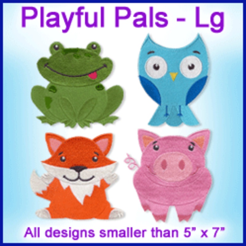 A Playful Pals Design Pack|4.85″ x 4.85″ / 123.19mm x 123.19mm|3.9″ x 3.9″ / 99mm x 99mm|2.5″ x 2.5″ / 63.5mm x 63.5mm|All Sizes