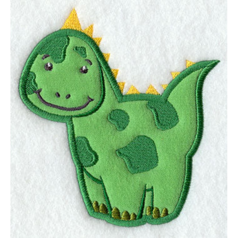 Playful Dinosaur (Applique)|4.87″ x 4.5″ / 123.64mm x 114.24mm|3.85″ x 3.57″ / 97.84mm x 90.73mm|All Sizes