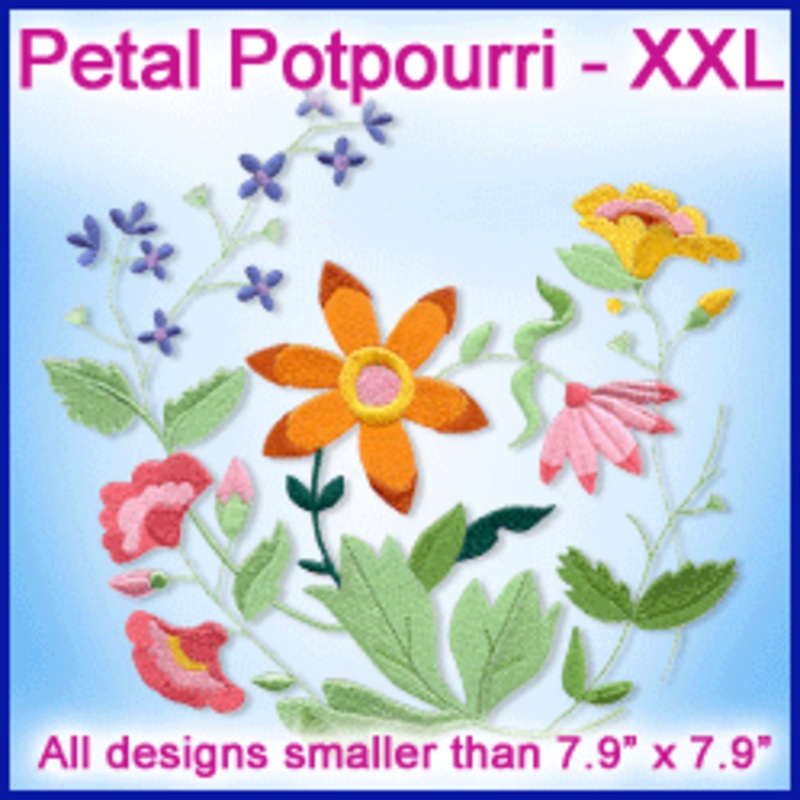 A Petal Potpourri Design Pack|7.8″ x 7.7″ / 198.12mm x 195.58mm|6.9″ x 6.81″ / 175.26mm x 172.97mm|6.61″ x 5.87″ / 167.89mm x 149.1mm|5.48″ x 4.86″ / 139.19mm x 123.44mm|3.84″ x 3.87″ / 97.54mm x 98.3mm|All Sizes