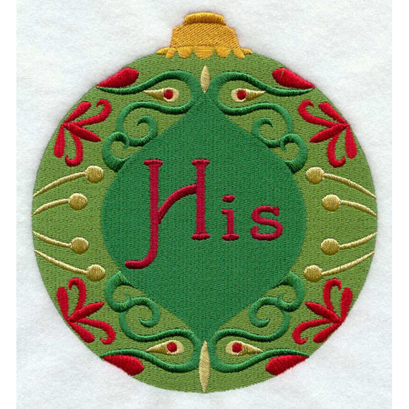 Festive Ornament – His|6.42″ x 5.89″ / 163.07mm x 149.69mm|5.3″ x 4.87″ / 134.61mm x 123.65mm|3.86″ x 3.56″ / 98.04mm x 90.54mm|All Sizes