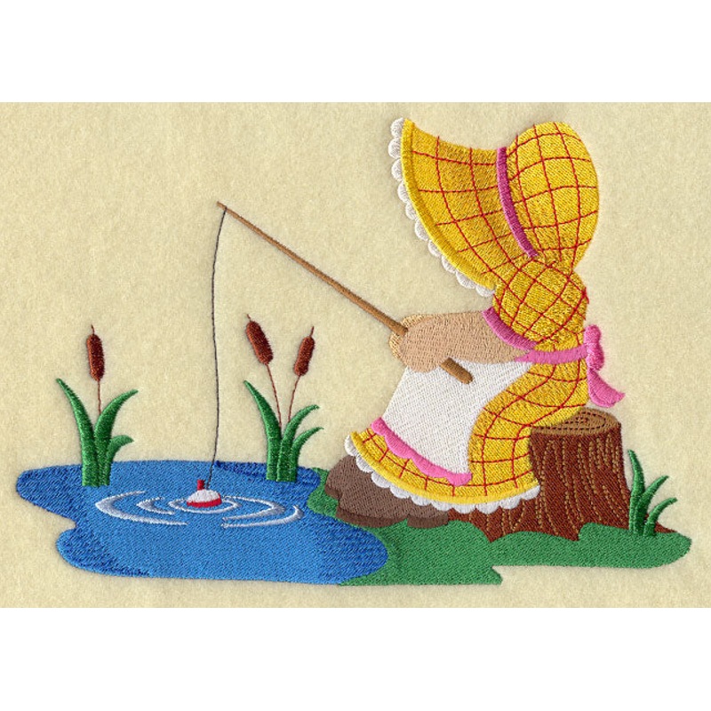Sunbonnet Sue at the Fishing Hole