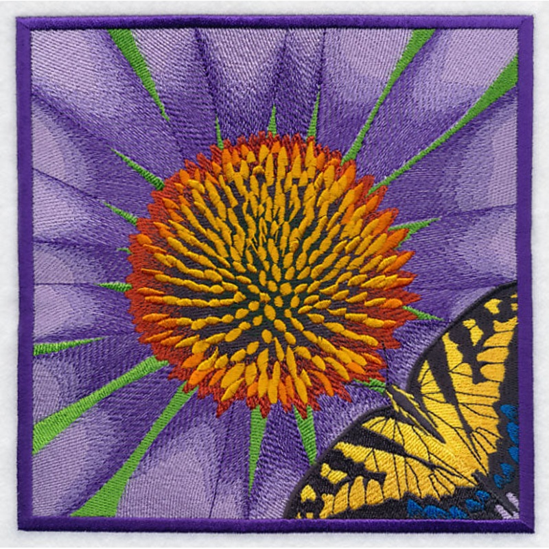 Butterfly on Coneflower|7.8″ x 7.8″ / 198.12mm x 198.12mm|6.9″ x 6.91″ / 175.26mm x 175.51mm|5.86″ x 5.87″ / 148.84mm x 149.1mm|4.87″ x 4.87″ / 123.7mm x 123.7mm|3.88″ x 3.89″ / 98.55mm x 98.81mm|All Sizes