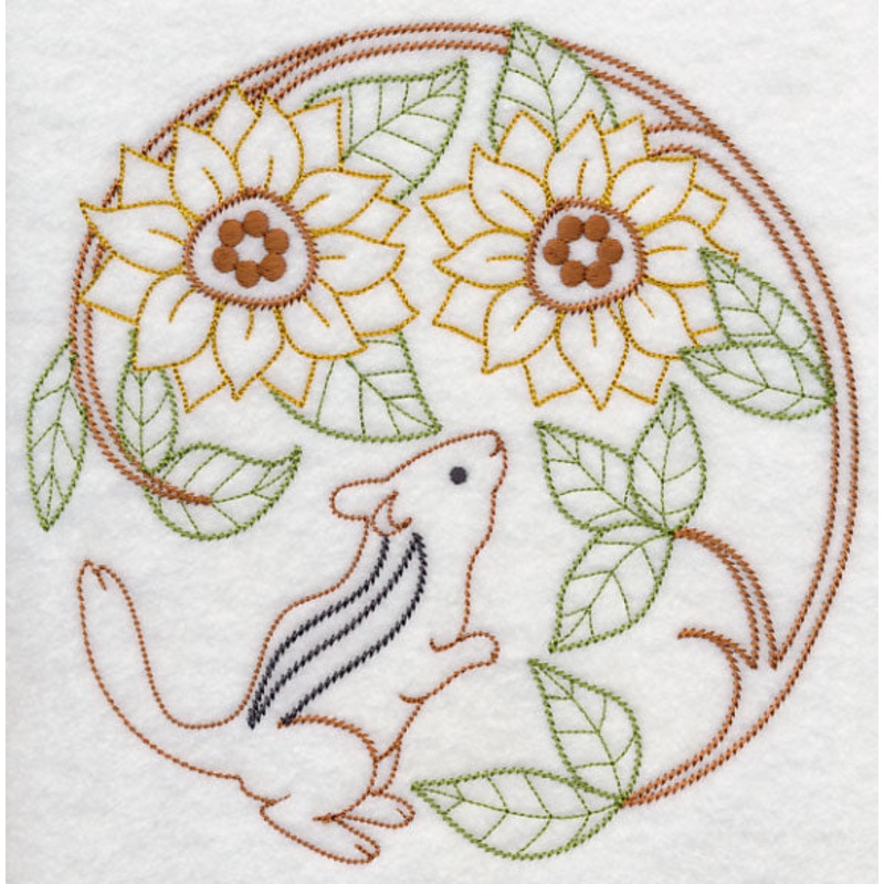 Chipmunk with Sunflowers (Vintage)