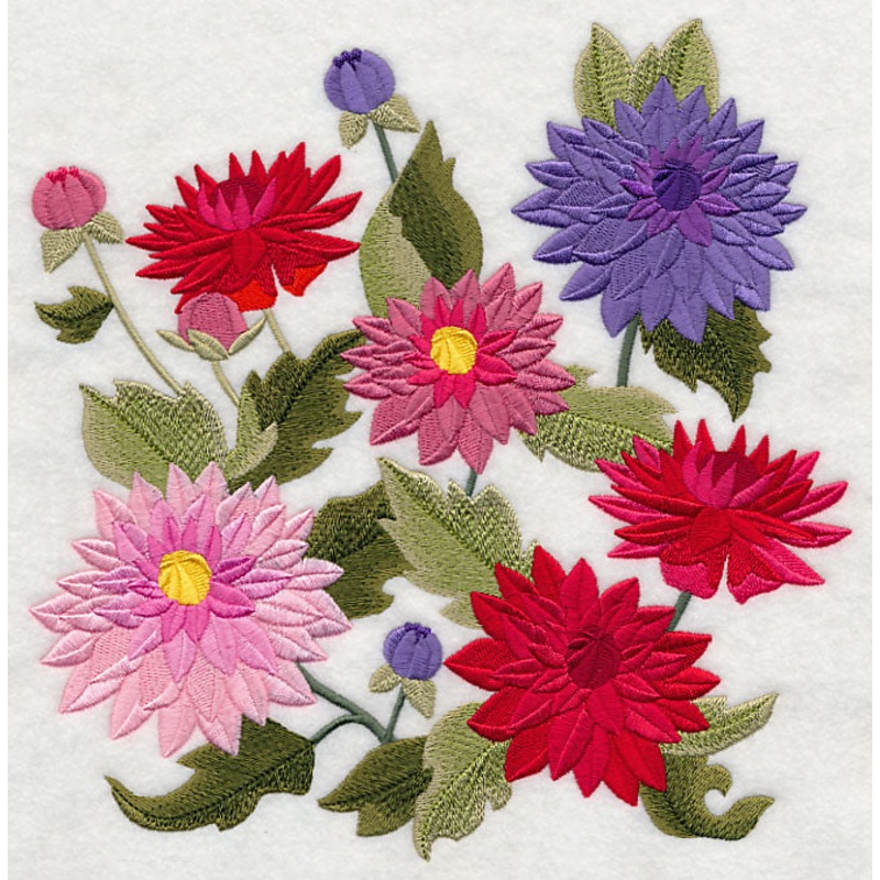 Dahlia Blossoms|8.94″ x 8.97″ / 227.05mm x 227.85mm|7.77″ x 7.8″ / 197.28mm x 198.13mm|6.89″ x 6.9″ / 174.89mm x 175.16mm|5.85″ x 5.87″ / 148.57mm x 149.11mm|4.87″ x 4.87″ / 123.61mm x 123.77mm|All Sizes