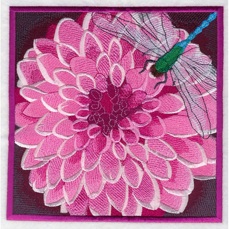 Dragonfly on Dahlia|7.8″ x 7.8″ / 198.12mm x 198.12mm|6.91″ x 6.91″ / 175.51mm x 175.51mm|5.87″ x 5.87″ / 149.1mm x 149.1mm|4.88″ x 4.88″ / 123.95mm x 123.95mm|3.89″ x 3.89″ / 98.81mm x 98.81mm|All Sizes