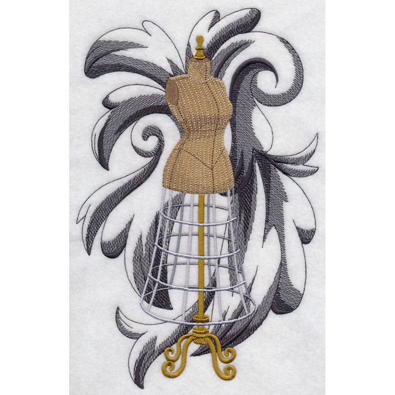 Dress Form Flourish|10.79″ x 6.88″ / 274.07mm x 174.75mm|9.18″ x 5.85″ / 233.17mm x 148.59mm|7.82″ x 4.98″ / 198.63mm x 126.49mm|6.85″ x 4.37″ / 173.99mm x 111mm|All Sizes