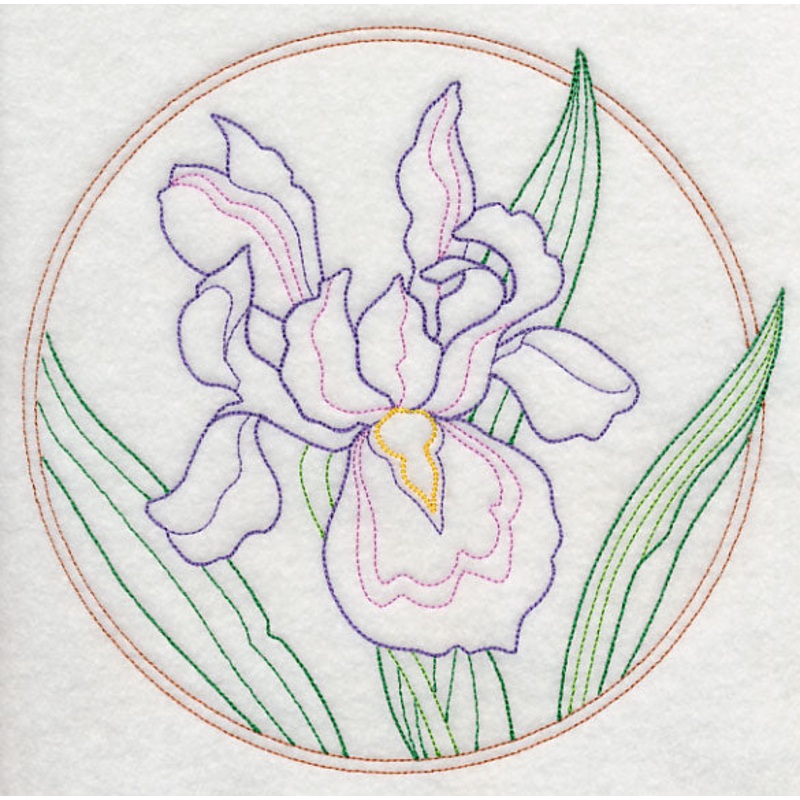 Elegant Flower Circle – Iris (Vintage)