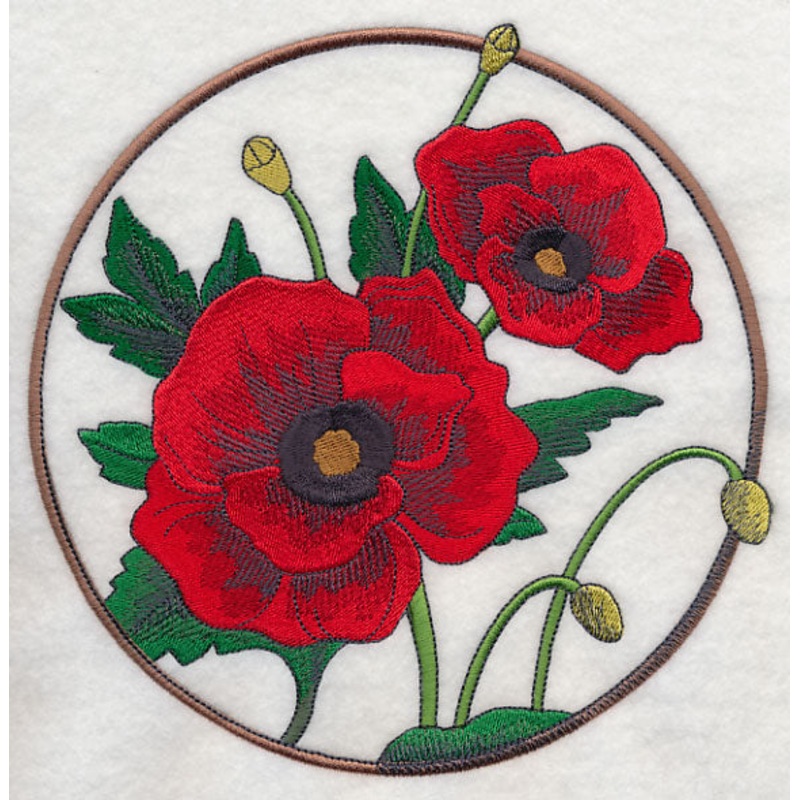 Elegant Flower Circle – Poppy|7.8″ x 7.81″ / 198.08mm x 198.26mm|6.9″ x 6.9″ / 175.37mm x 175.28mm|5.87″ x 5.86″ / 149.22mm x 148.78mm|4.86″ x 4.86″ / 123.32mm x 123.46mm|3.84″ x 3.86″ / 97.6mm x 97.93mm|All Sizes