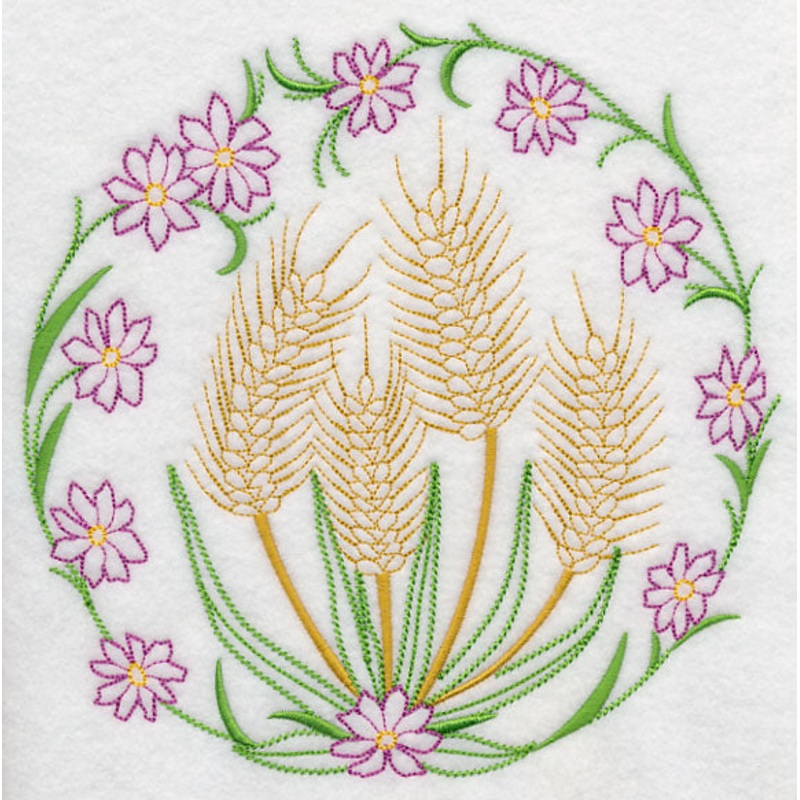 Wheat and Flowers (Vintage)|7.71″ x 7.8″ / 195.83mm x 198.12mm|6.82″ x 6.9″ / 173.23mm x 175.26mm|5.84″ x 5.9″ / 148.34mm x 149.86mm|4.86″ x 4.92″ / 123.44mm x 124.97mm|3.85″ x 3.9″ / 97.79mm x 99.06mm|All Sizes