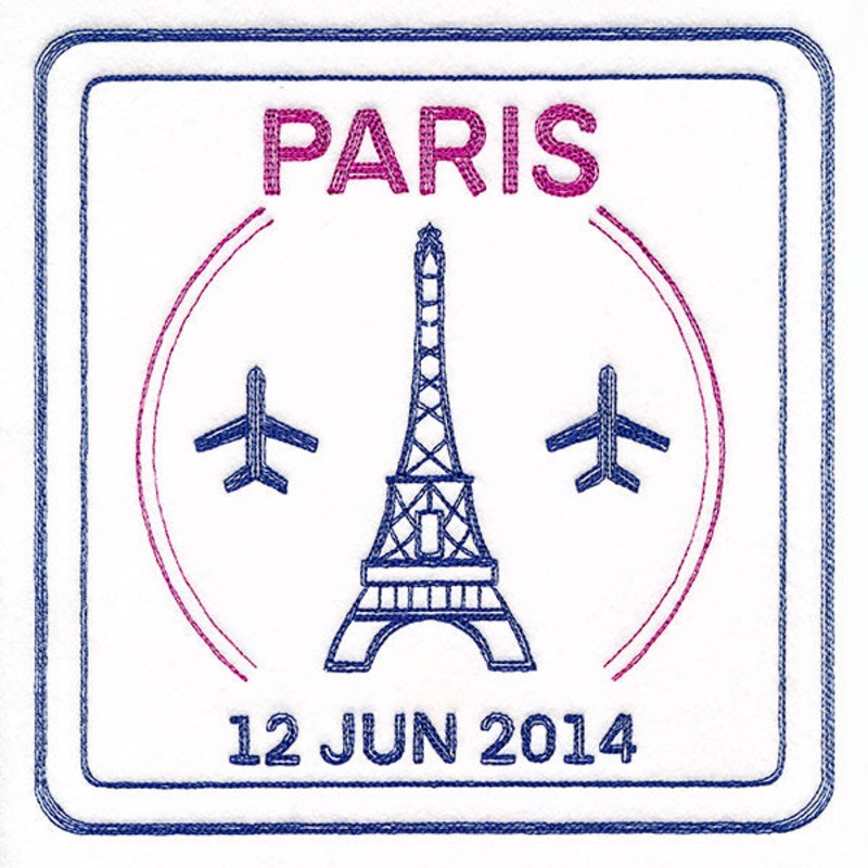 Around the World – Paris Stamp