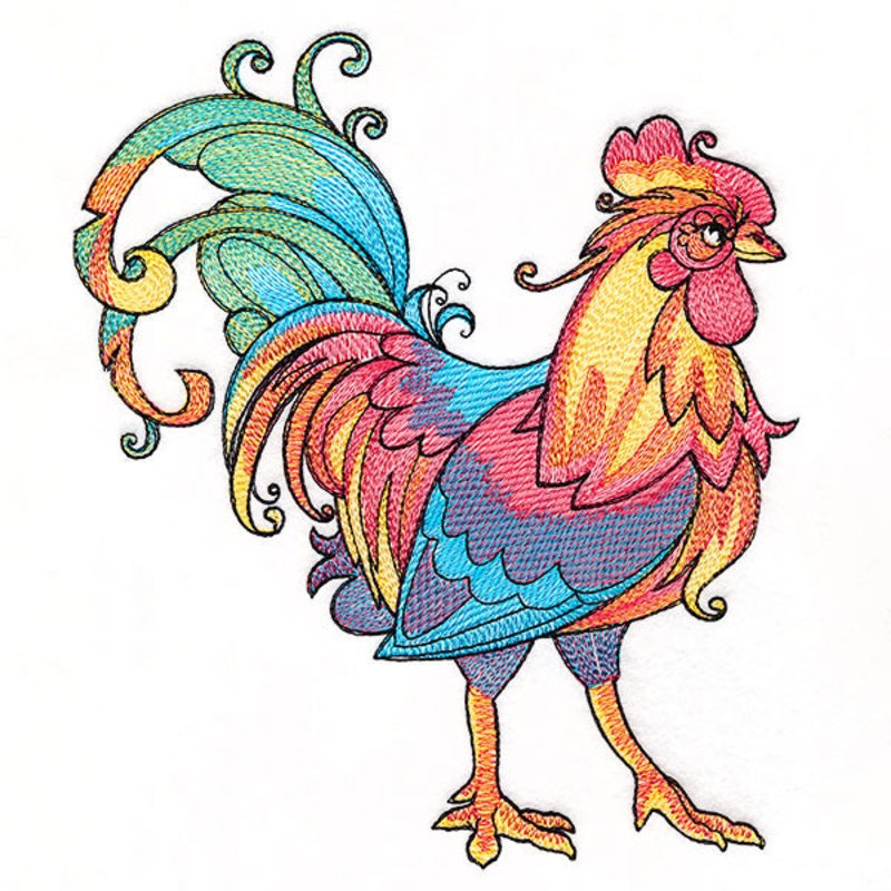 Color Theory Threads Rooster|7.64″ x 6.85″ / 194.06mm x 173.99mm|6.53″ x 5.85″ / 165.75mm x 148.59mm|5.41″ x 4.84″ / 137.41mm x 123mm|All Sizes