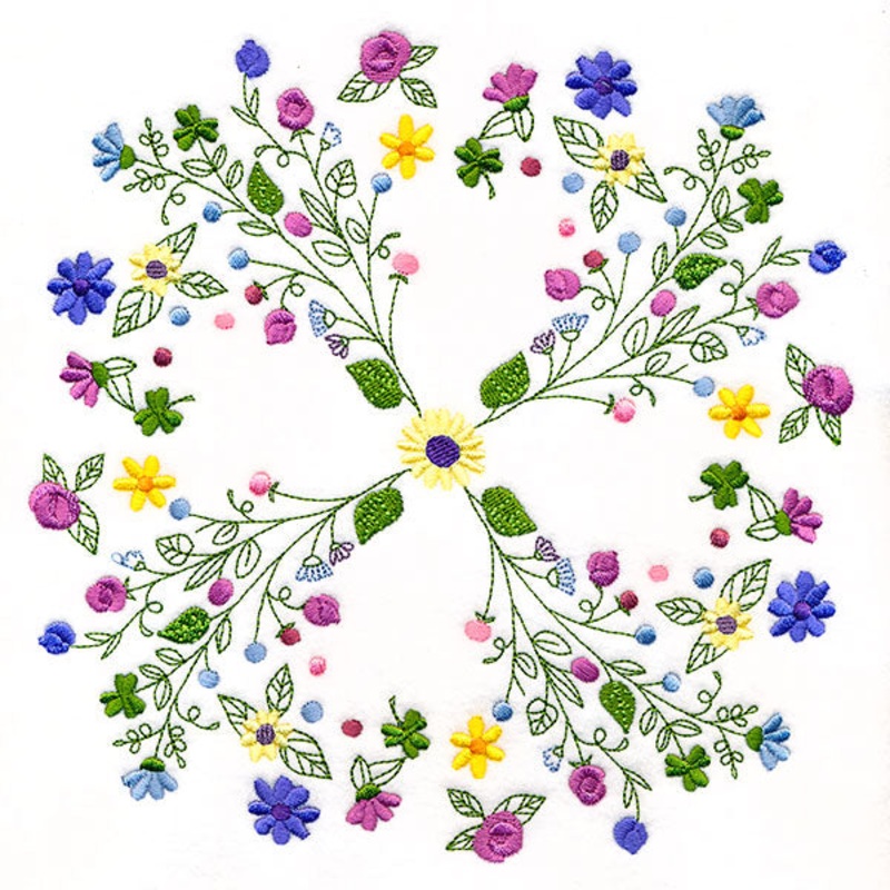 Dainty Flower Kaleidoscope Circle