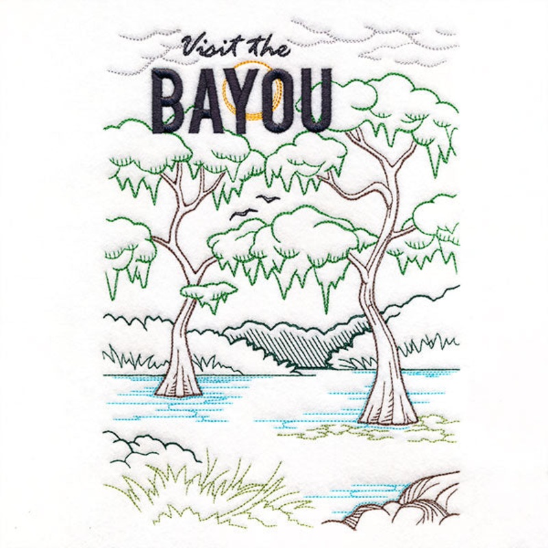 Destination Scene – Bayou|9.67″ x 6.85″ / 245.73mm x 173.98mm|7.8″ x 5.52″ / 198.12mm x 140.19mm|6.85″ x 4.85″ / 173.99mm x 123.11mm|All Sizes