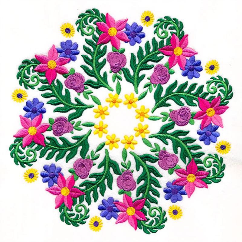 Flowers and Ferns Kaleidoscope Circle