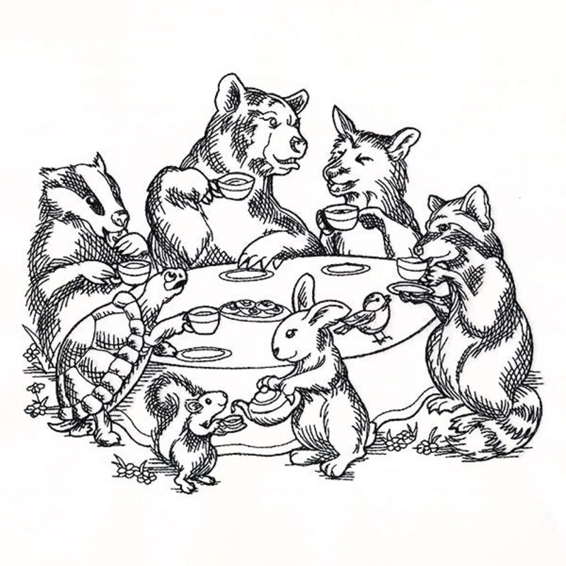 Woodland Animal Tea Party|6.85″ x 8.48″ / 173.99mm x 215.32mm|5.85″ x 7.24″ / 148.59mm x 183.88mm|4.85″ x 6″ / 123.19mm x 152.45mm|All Sizes