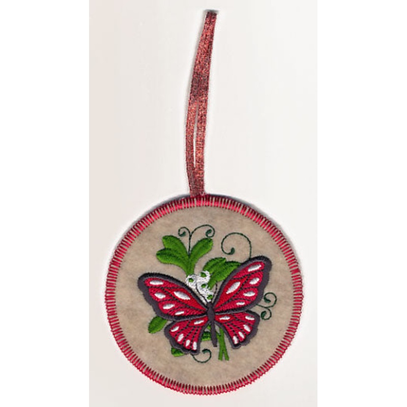 Christmas Butterfly 2 Ornament (In-the-Hoop)