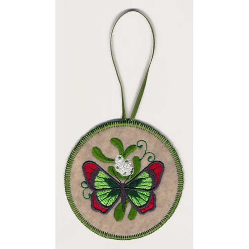 Christmas Butterfly 4 Ornament (In-the-Hoop)