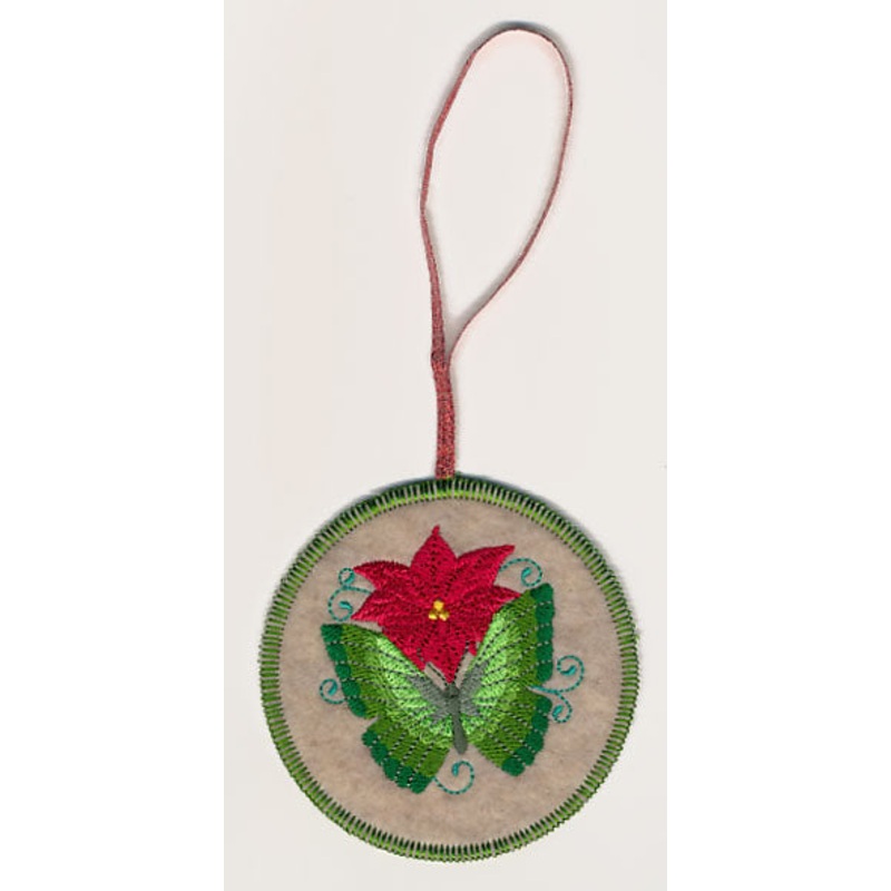 Christmas Butterfly 5 Ornament (In-the-Hoop)