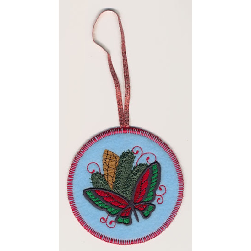 Christmas Butterfly 6 Ornament (In-the-Hoop)