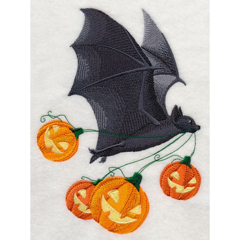 Flying Bat with Jack-o-Lanterns
