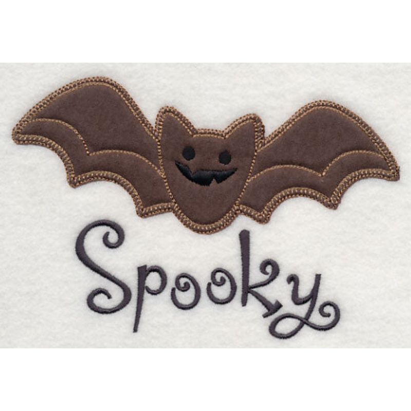 Spooky Bat (Applique)|4.6″ x 6.86″ / 116.82mm x 174.18mm|2.59″ x 3.85″ / 65.77mm x 97.83mm|All Sizes