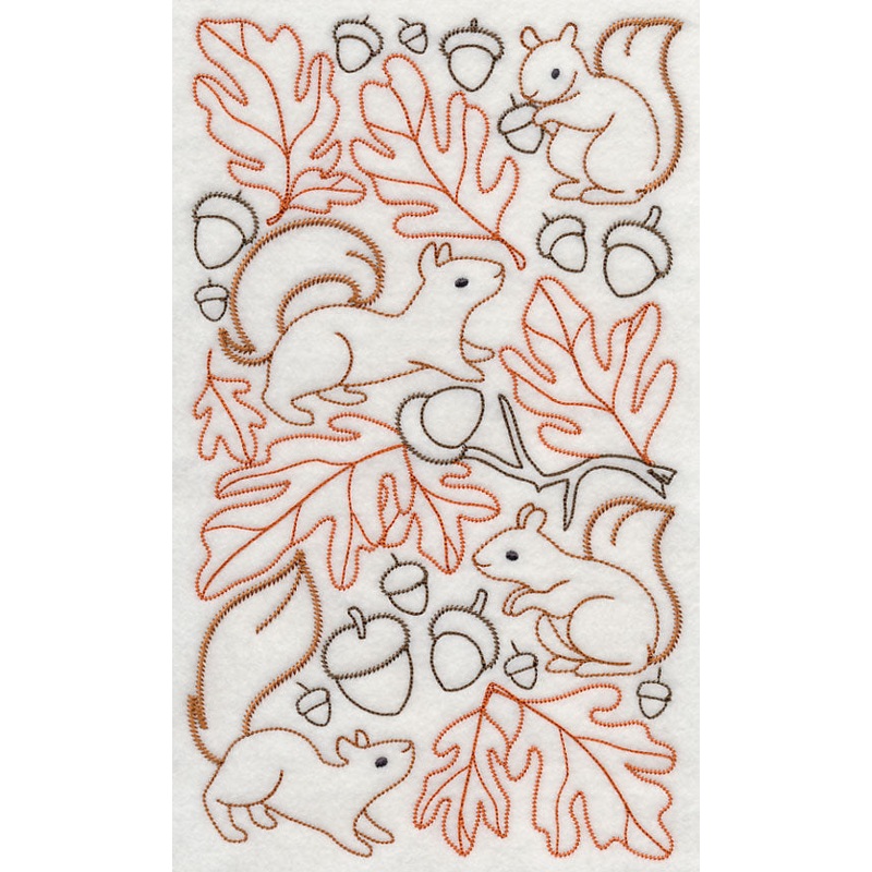 Squirrel and Acorn Autumn Medley (Vintage)