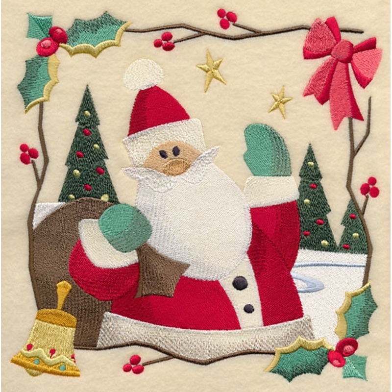 Country Christmas Square – Santa