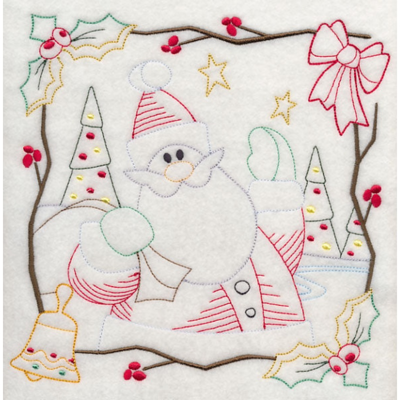 Country Christmas Square – Santa (Vintage)