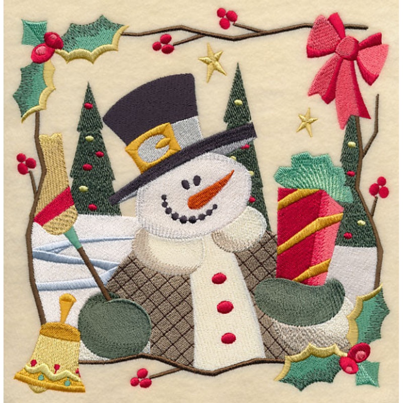 Country Christmas Square – Snowman