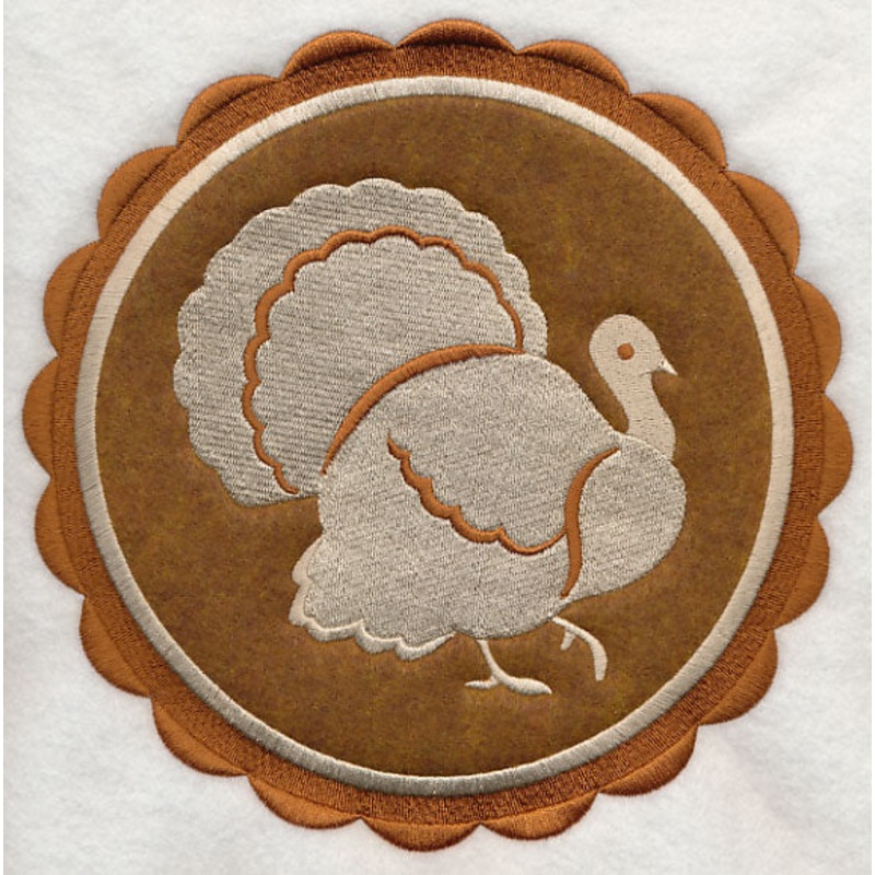 Turkey Stamp (Applique)|7.78″ x 7.8″ / 197.69mm x 198.19mm|6.89″ x 6.9″ / 174.89mm x 175.33mm|5.86″ x 5.88″ / 148.92mm x 149.3mm|4.79″ x 4.81″ / 121.74mm x 122.05mm|3.85″ x 3.86″ / 97.86mm x 98.12mm|All Sizes