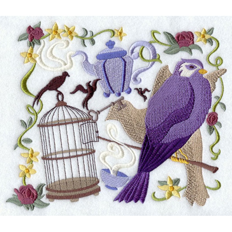 Victorian Collage with Birdcage