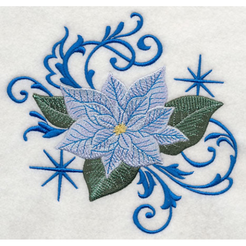 Blue Christmas Poinsettia and Echo