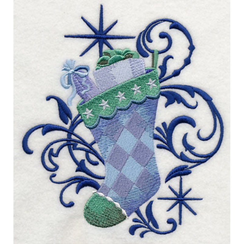 Blue Christmas Stocking and Echo