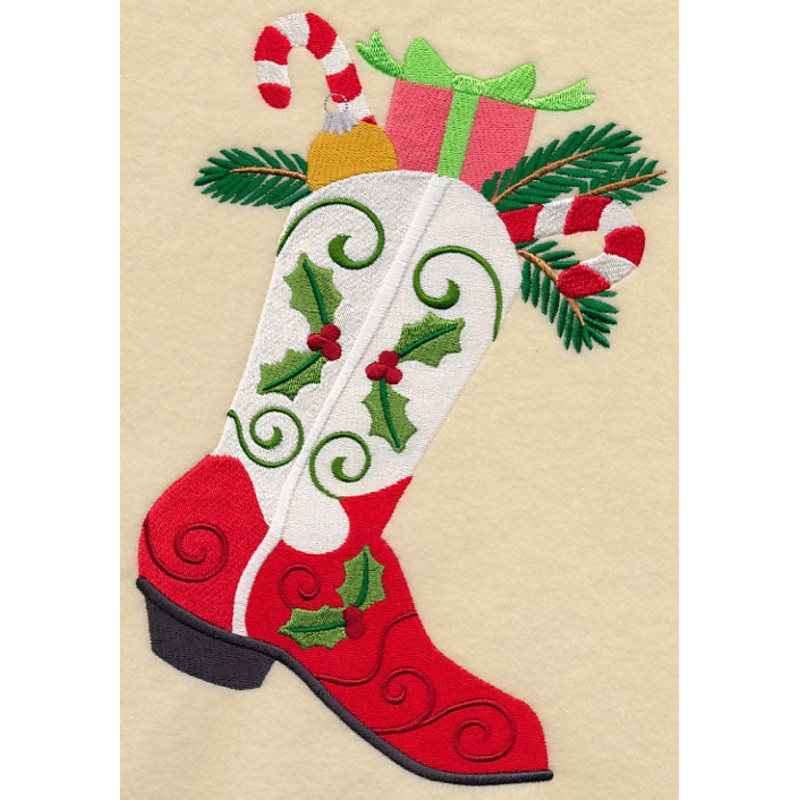 Christmas Cowboy Boot|9.4″ x 6.25″ / 238.77mm x 158.79mm|7.8″ x 5.19″ / 198.13mm x 131.77mm|6.86″ x 4.56″ / 174.27mm x 115.91mm|3.86″ x 2.57″ / 98.05mm x 65.2mm|All Sizes