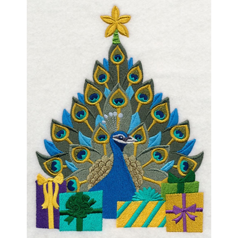 Christmas Peacock Tree|7.79″ x 5.85″ / 197.95mm x 148.57mm|6.44″ x 4.84″ / 163.62mm x 122.83mm|All Sizes