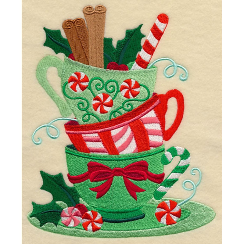 Christmas Teatime Teacup Stack
