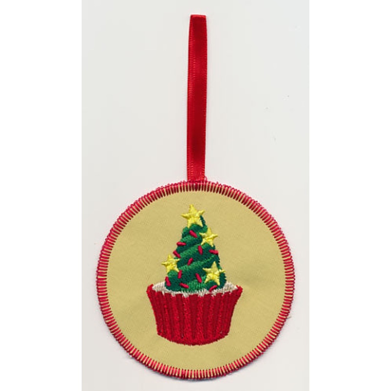 Christmas Tree Cupcake Ornament (In-the-Hoop)