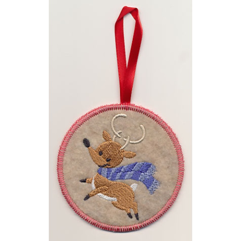 Baby Reindeer Blitzen Ornament (In-the-Hoop)