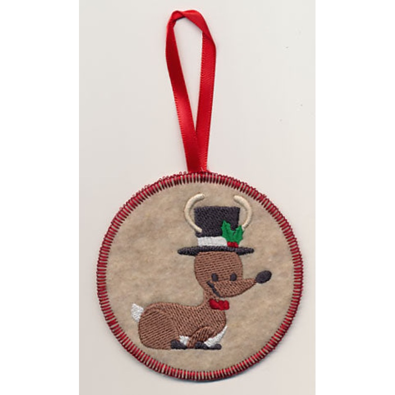 Baby Reindeer Dasher Ornament (In-the-Hoop)