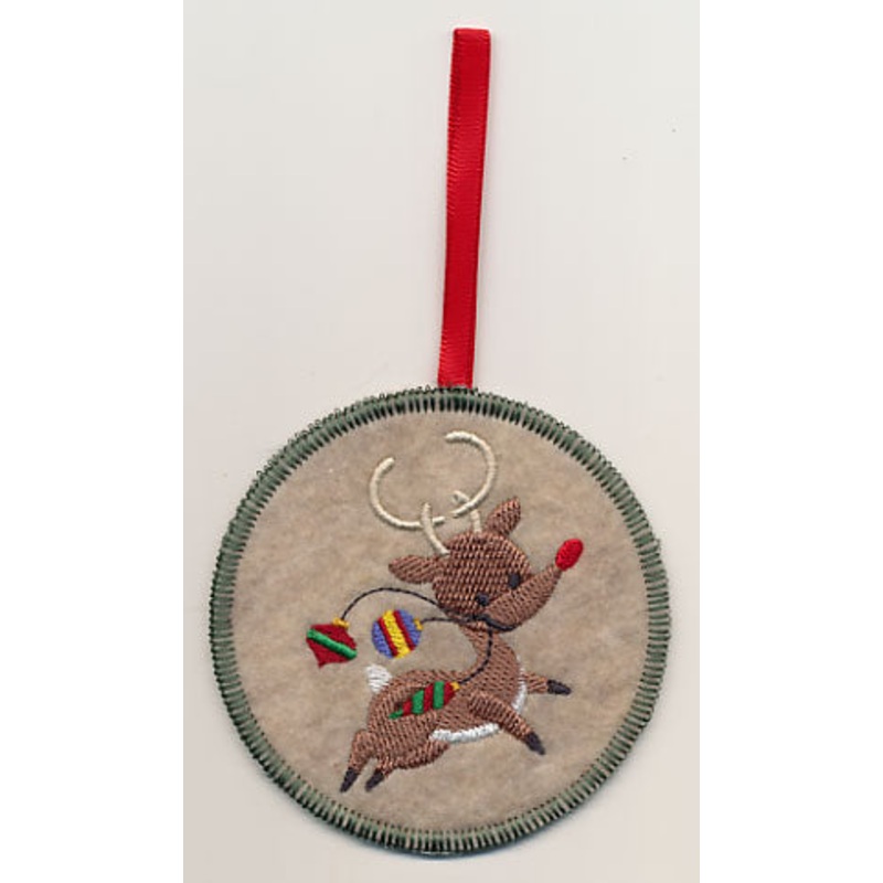 Baby Reindeer Rudolph Ornament (In-the-Hoop)