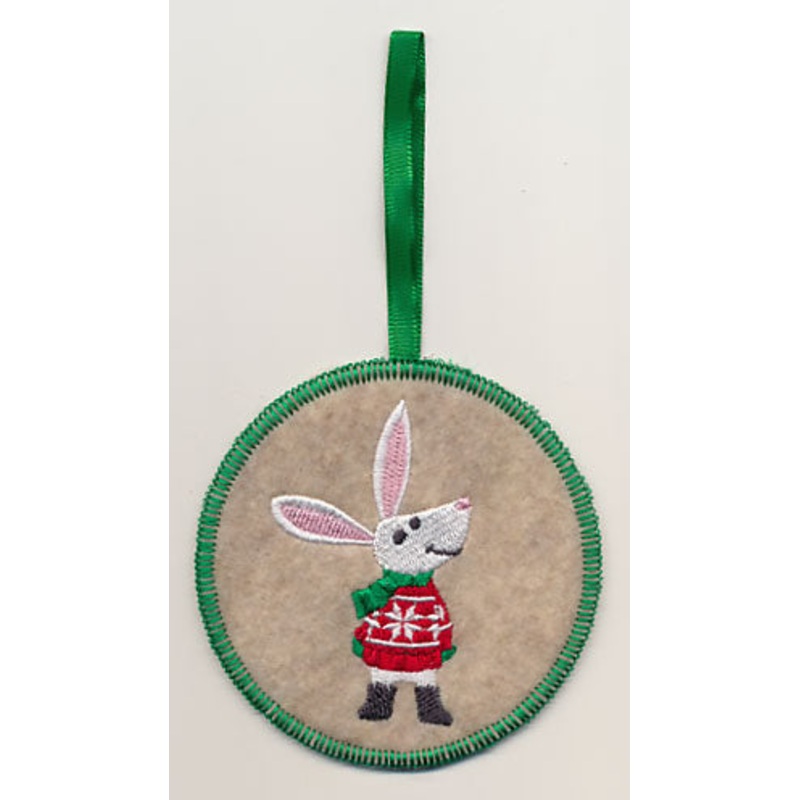 Beverly Bunny in Christmas Sweater Ornament (In-the-Hoop)