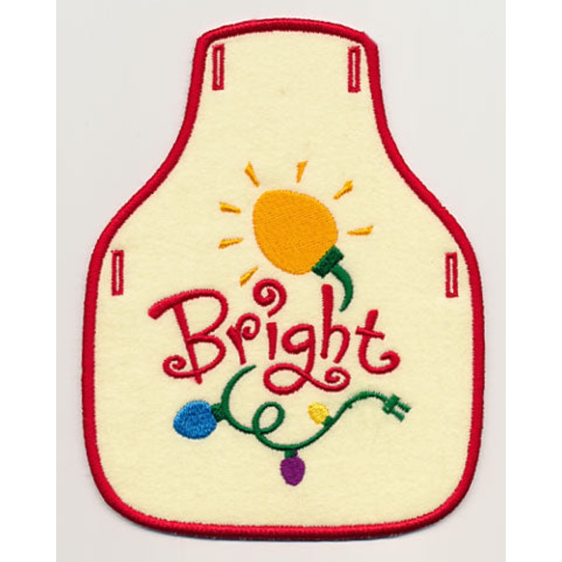 Bright with Christmas Light Bottle Apron (In-the-Hoop)