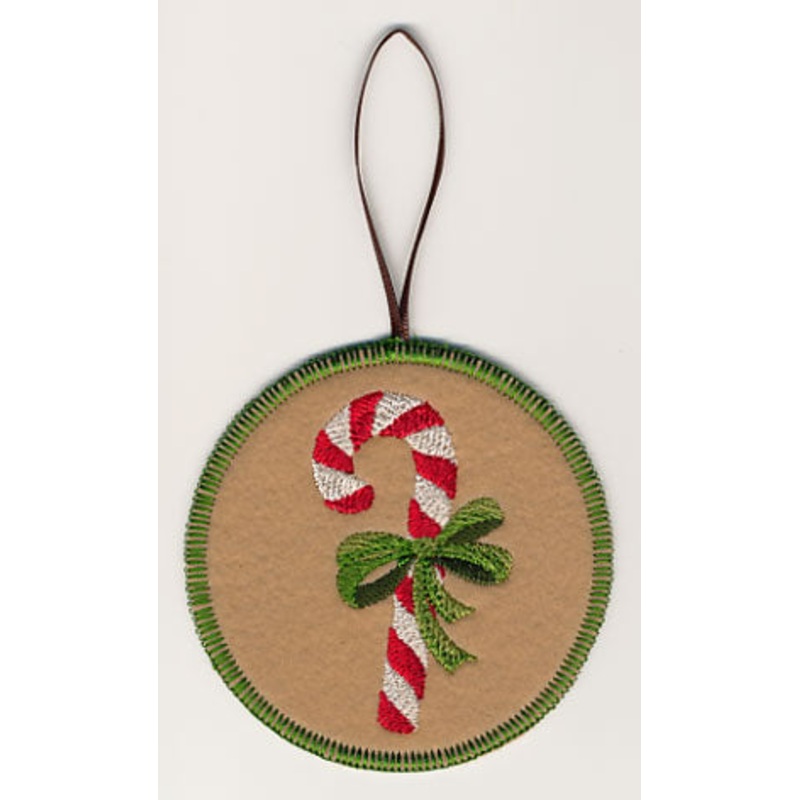 Candy Cane in a Bow Ornament (In-the-Hoop)