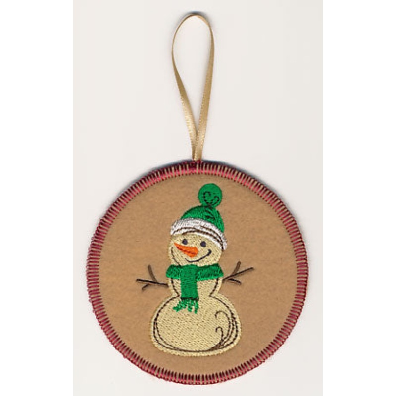 Christmas Doodle Snowman Ornament (In-the-Hoop)