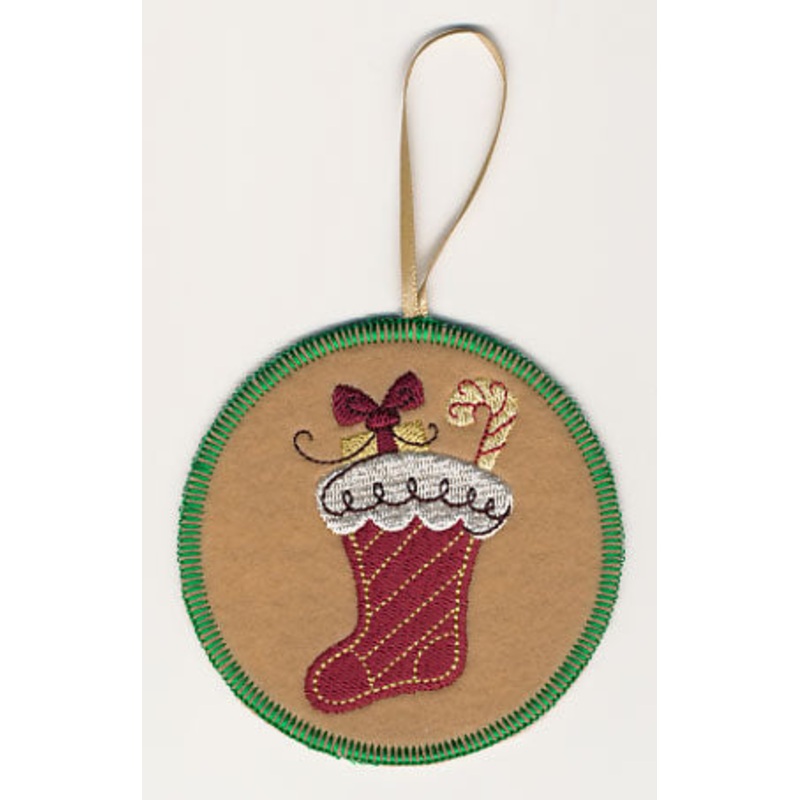 Christmas Doodle Stocking Ornament (In-the-Hoop)