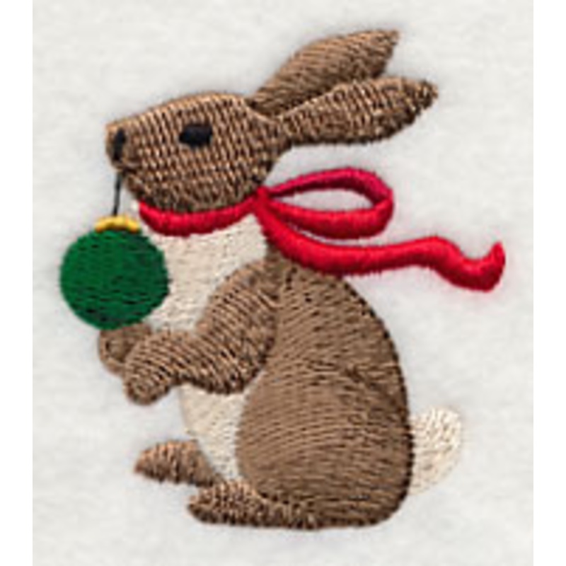 Christmas Rabbit|2.51″ x 2.22″ / 63.78mm x 56.33mm