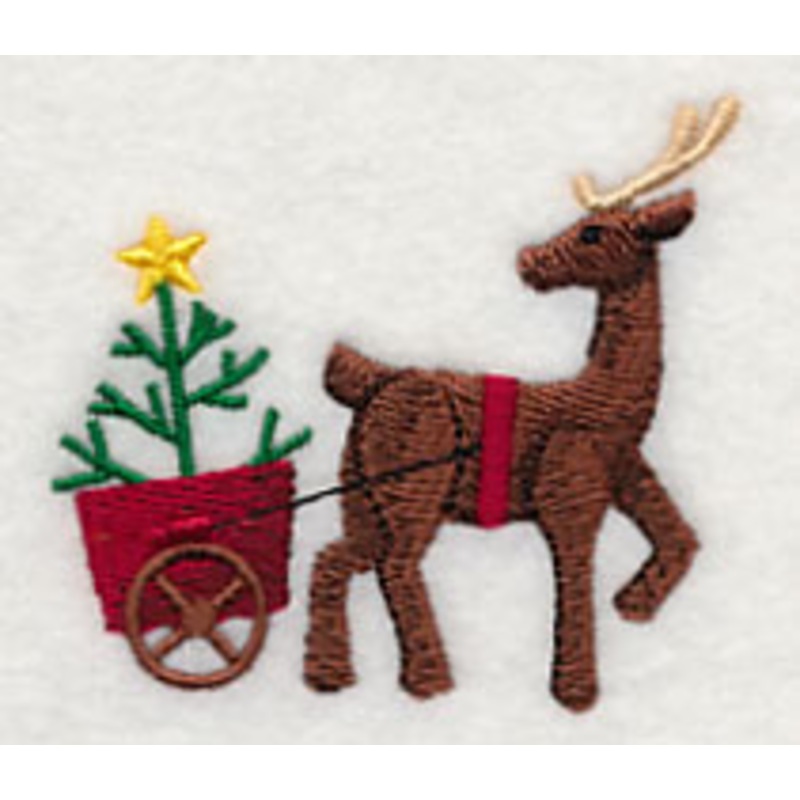 Christmas Reindeer with Cart and Tree