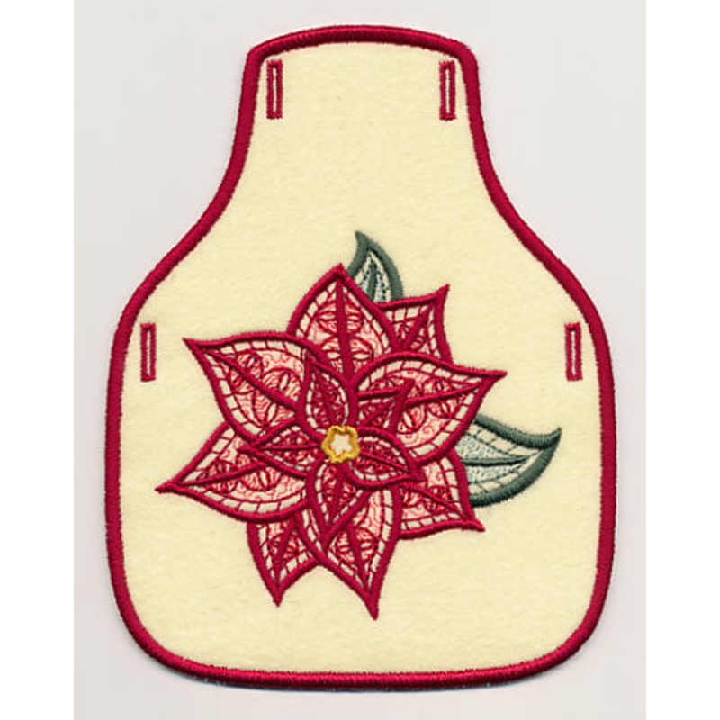 Light and Lovely Poinsettia Bottle Apron (In-the-Hoop)