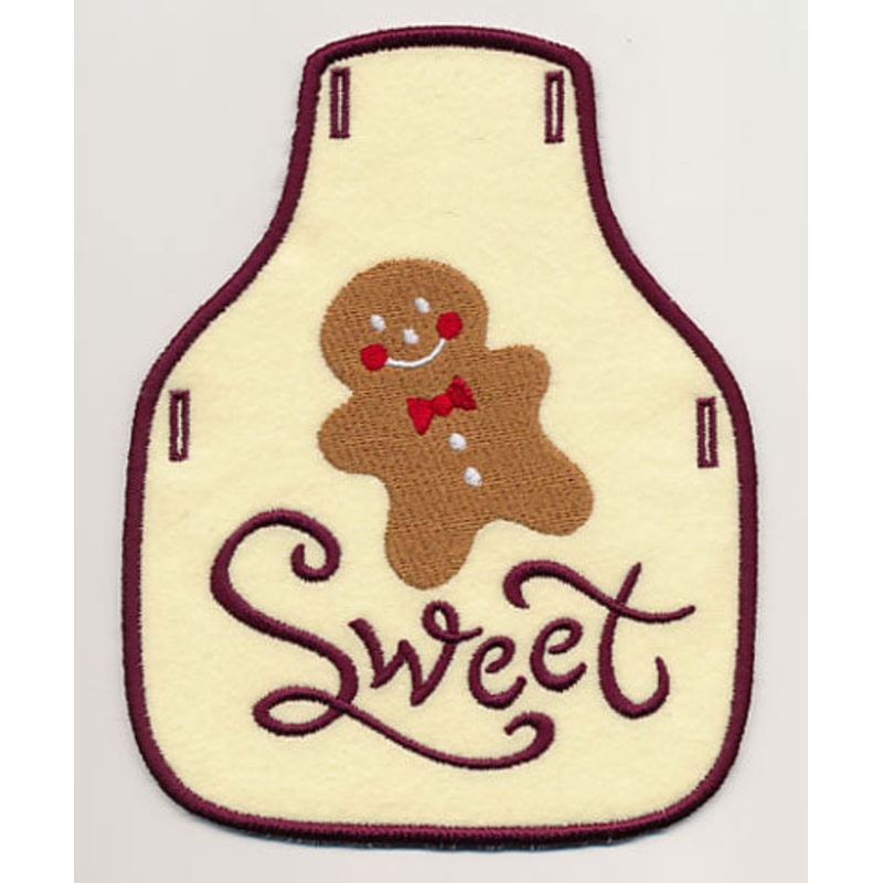 Sweet with Gingerbread Man Bottle Apron (In-the-Hoop)